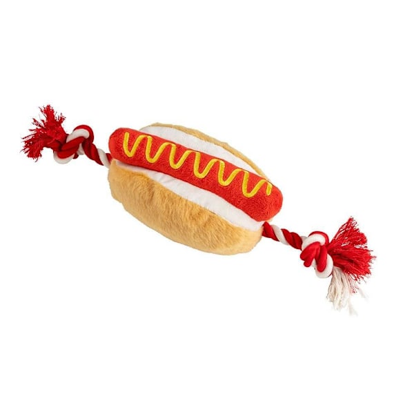 House Of Paws Hot Dog Plyschhundleksak One Size Sand/Röd Sand/Red One Size