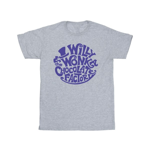 Willy Wonka & The Chocolate Factory Herr T-shirt med tryckt logotyp L S Sports Grey L