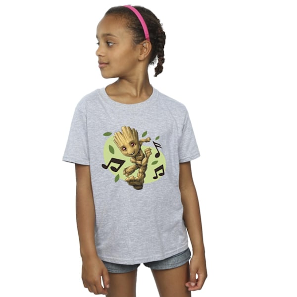 Marvel Girls Guardians Of The Galaxy Groot Musikaliska Noter Bomull Sports Grey 5-6 Years