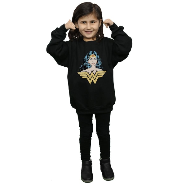 DC Comics Girls Wonder Woman Gaze Sweatshirt 7-8 år Svart Black 7-8 Years