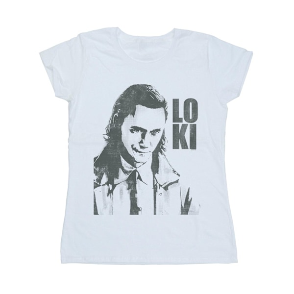 Marvel Dam/Damer Loki Head Poster Bomull T-shirt XL Vit White XL