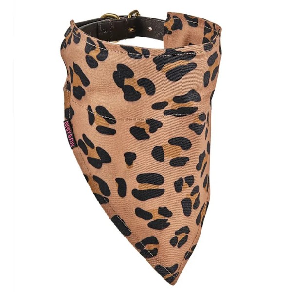 Digby & Fox Leopardmönstrad hundbandana S Peach Peach S