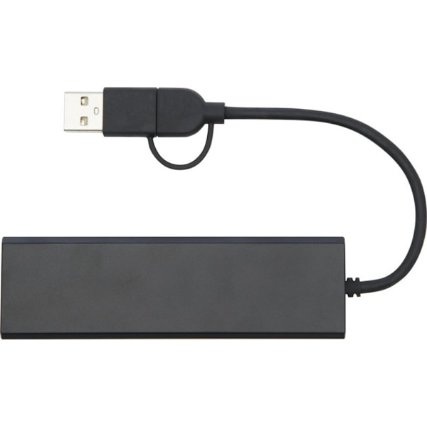 Tekio Rise Återvunnen Aluminium USB 2.0 Hub En Storlek Solid Svart Solid Black One Size