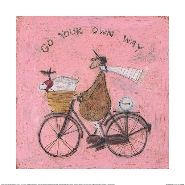 Sam Toft Go Your Own Way Print 40cm x 40cm Rosa/Brun Pink/Brown 40cm x 40cm