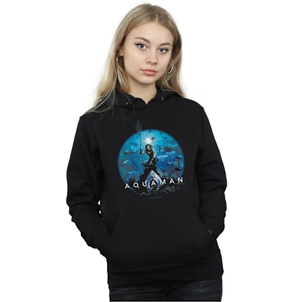 DC Comics Dam/Kvinnor Aquaman Cirkel Poster Hoodie M Svart Black M