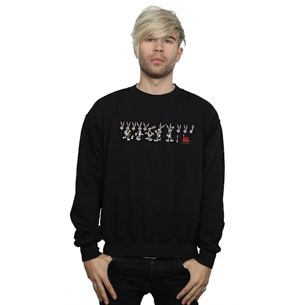 Looney Tunes Herr Bugs Bunny Färgkod Sweatshirt XL Svart Black XL