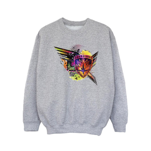 Marvel Girls Guardians Of The Galaxy Abstract Shield Chest Sweatshirt Sports Grey 9-11 Years