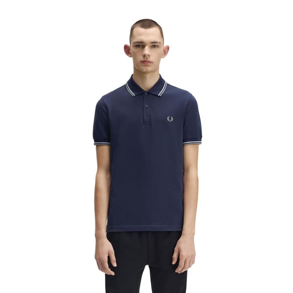 Fred Perry Herr Twin Tip Pikétröja L Airforce Blue Airforce Blue L