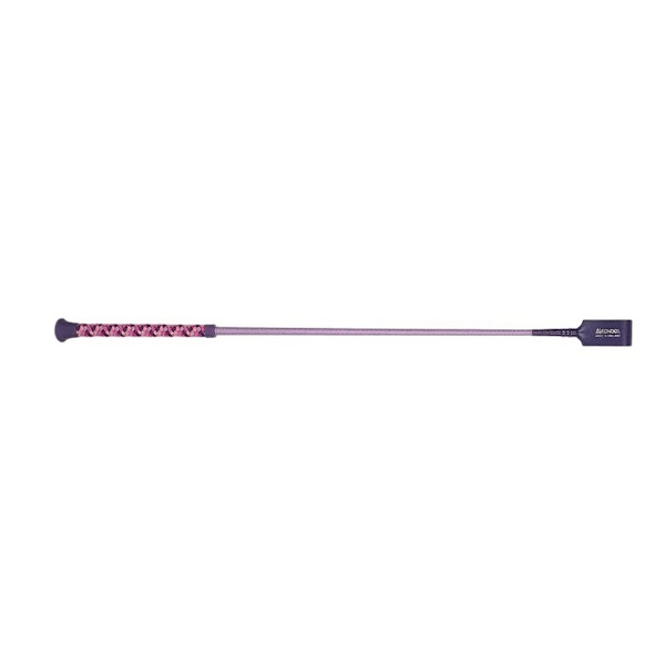 HySCHOOL Cord Handle Riding Whip 26in Lilac/Cerise Lilac/Cerise 26in