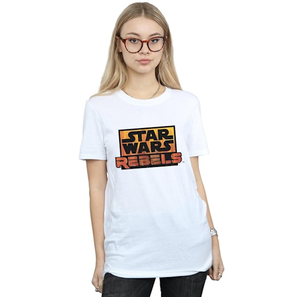 Star Wars Dam/Damer Rebellogotyp Bomull Boyfriend T-shirt XX White XXL