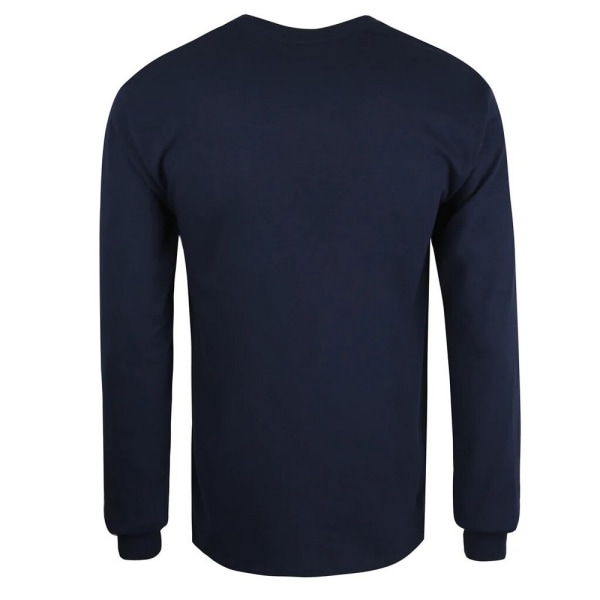 Superman Mens Core Broderad långärmad T-shirt XL Marinblå Navy XL