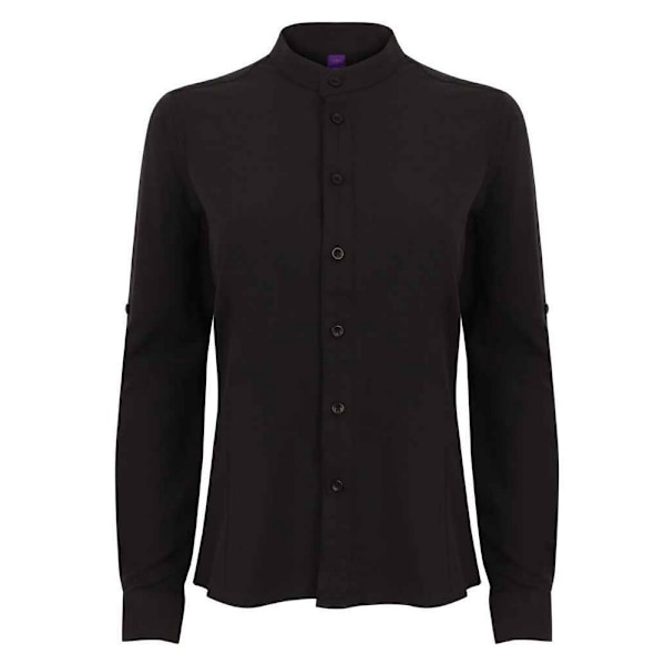 Henbury Dam/Kvinnor Antibakteriell Mandarin Krage Rullärm Black XXL