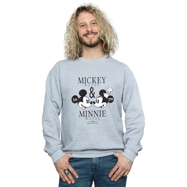 Disney Mens Mickey And Minnie Mouse Mousecrush Mondays Sweatshirt Sports Grey 3XL