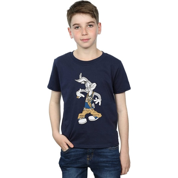 Looney Tunes Boys Rapper Bugs Bunny Bomull T-shirt 5-6 år Marinblå Navy Blue 5-6 Years