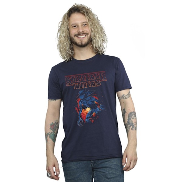 Netflix Stranger Things Demo Cave T-shirt L Marinblå Navy Blue L