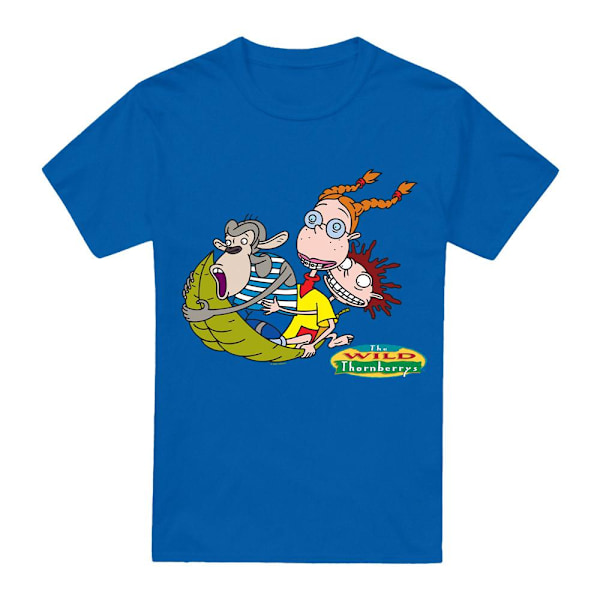 The Wild Thornberrys Herr T-shirt Med Eliza, Darwin & Donny På Löv Royal Blue XL