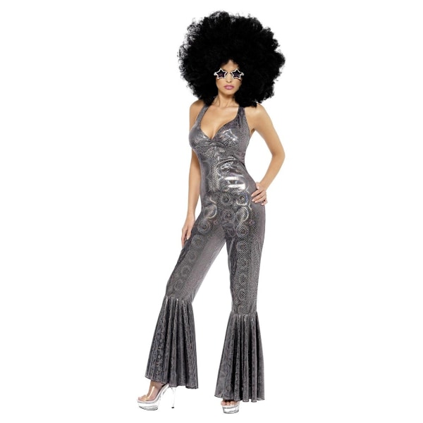 Smiffys Dam/Dam Disco Diva Kostym S Silver Silver S