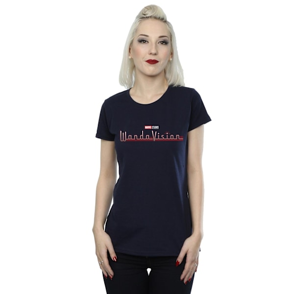 Marvel Dam/Kvinnor WandaVision Logo Bomull T-shirt L Marinblå Navy Blue L