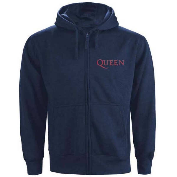 Queen Unisex Vuxen Classic Crest Full Zip Hoodie L Marinblå Navy Blue L