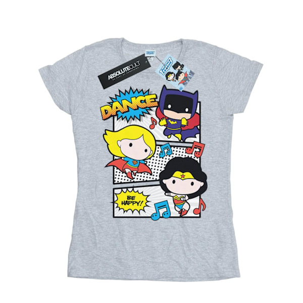 DC Comics Dam/Kvinnor Chibi Super Friends Dans Bomull T-Shir Sports Grey M