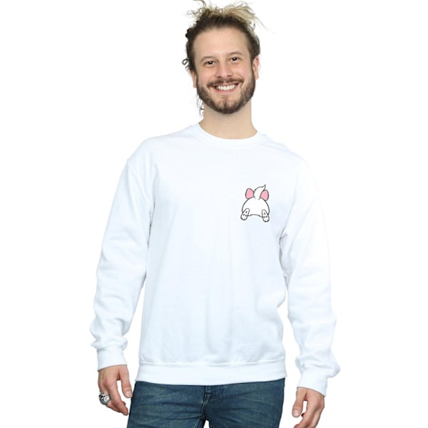 Disney Herr Aristocats Marie Baksida Brösttryck Sweatshirt 4 White 4XL