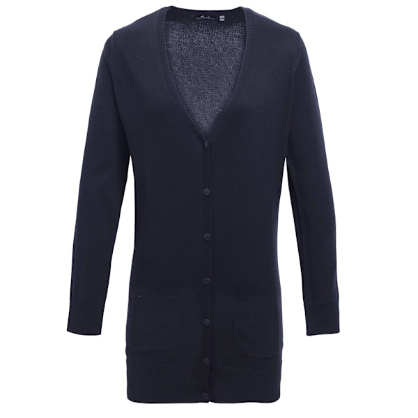 Premier Dam/Dam Longline V-hals Cardigan 24 UK Marinblå Navy 24 UK