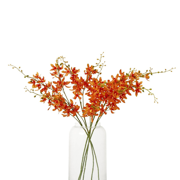 Hill Interiors Cymbidium Spray Konstgjord Blomma One Size Orange Orange One Size