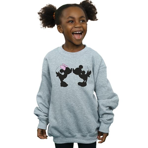 Disney Girls Mickey Minnie Kiss Silhouette Sweatshirt 12-13 År Sports Grey 12-13 Years