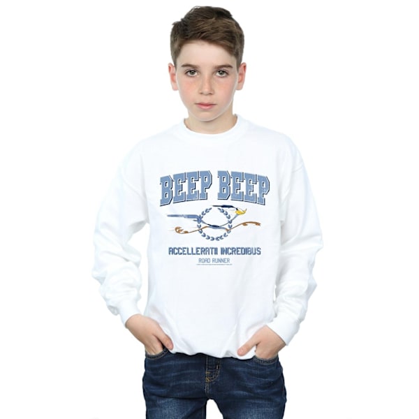 Looney Tunes Boys Road Runner Beep Beep Sweatshirt 7-8 år Vit White 7-8 Years