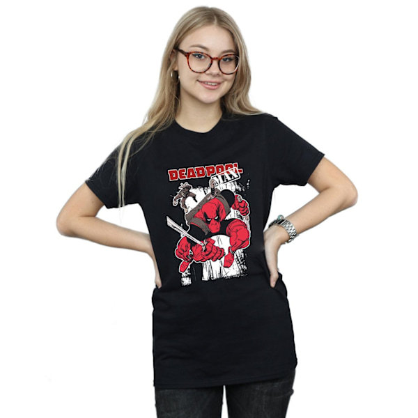 Marvel Womens/Ladies Deadpool Max Cotton Boyfriend T-Shirt XXL Black XXL