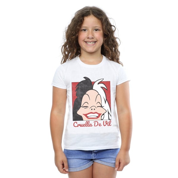 Disney Girls Cruella De Vil Cropped Head Bomull T-shirt 12-13 år White 12-13 Years