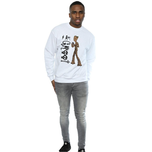 Marvel Mens Avengers Infinity War I Am Teenage Groot Sweatshirt White M
