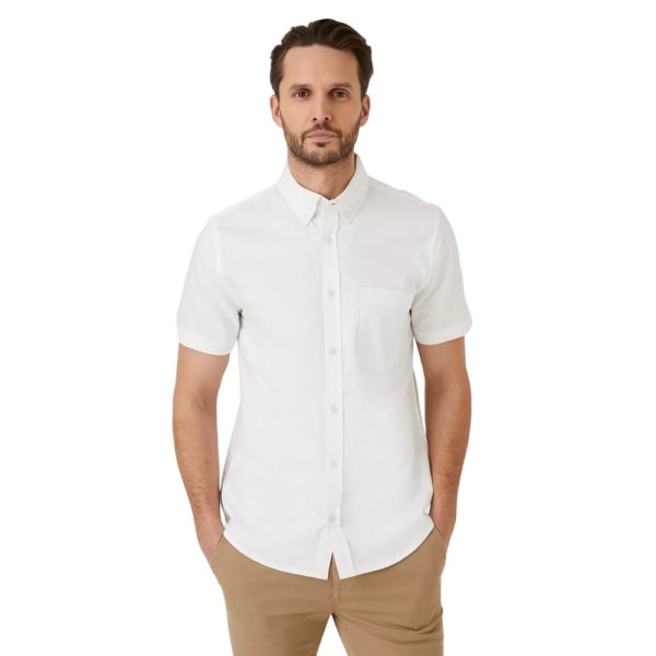 Burton Mens Oxford Slim Kortärmad Skjorta L Vit White L