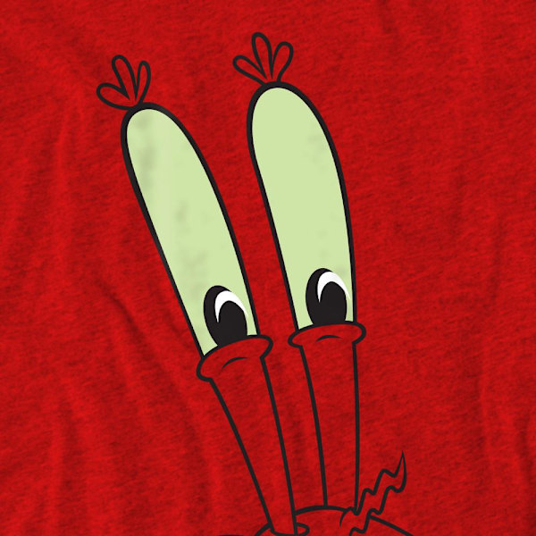 SvampBob Fyrkant Unisex Vuxen Leende Herr Krabba Ansikte T-Shirt Red L