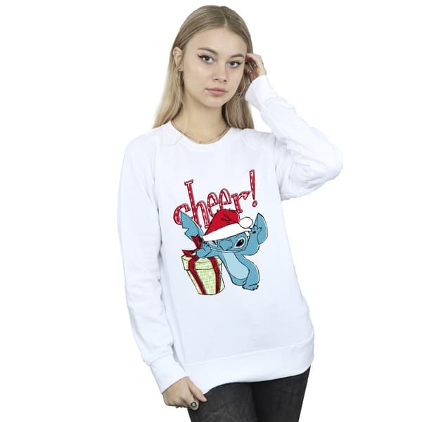 Disney Dam/Kvinnor Lilo Och Stitch Cheer Sweatshirt M Vit White M