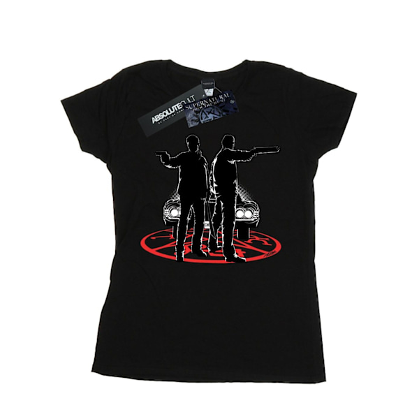 Supernatural Dam/Kvinnor Sam Och Dean Silhuett Bomull T-shirt Black XL