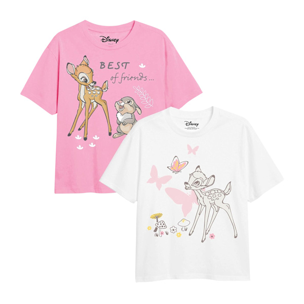 Bambi Girls Best Of Friends T-Shirt (2-pack) 7-8 år Rosa/ Pink/White 7-8 Years