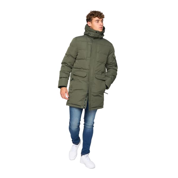 Crosshatch Herr Milwaka Lång Vadderad Jacka L Oliv Olive L