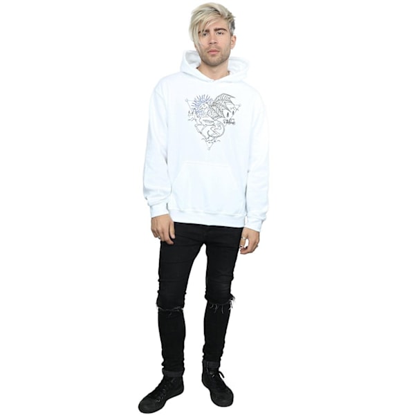 Harry Potter Thestral Line Art Hoodie S Vit White S