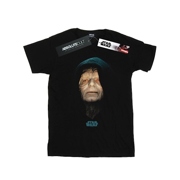 Star Wars T-shirt i bomull för flickor med motiv av kejsar Palpatine, 9-11 år, svart Black 9-11 Years