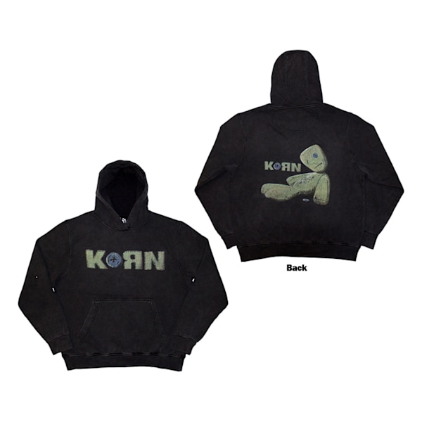 Korn Unisex Vuxen Doll Issues Ryggtryck Stone Wash Tröja H Charcoal Grey M