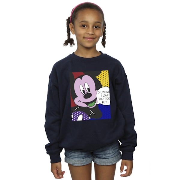 Disney Girls Mickey Mouse Oh Minnie Pop Art Sweatshirt 5-6 år Navy Blue 5-6 Years