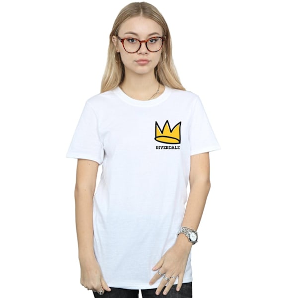 Riverdale Dam/Damer Crown Brösttryck Bomull Boyfriend T-Shirt M Vit White M