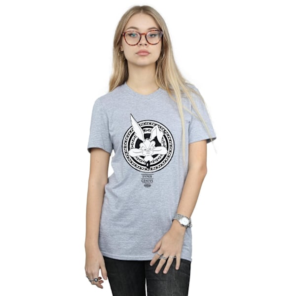 Looney Tunes Dam/Damer Wile E Coyote Super Genius Bomull Boyfriend T-Shirt XXL Sports Grey Sports Grey XXL