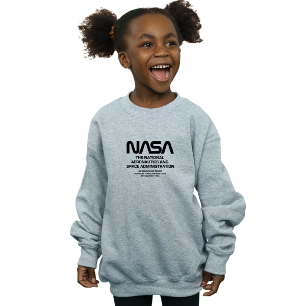 NASA Girls Worm Blurb Sweatshirt 12-13 år Sports Grey Sports Grey 12-13 Years