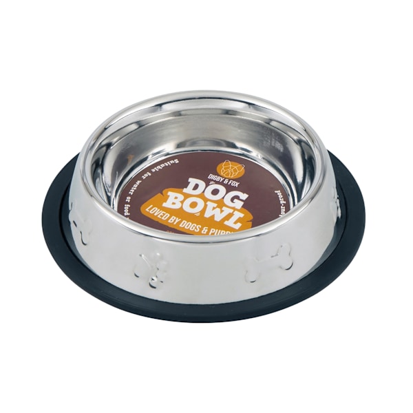 Digby & Fox halkfri hundskål 710 ml silver Silver 710ml
