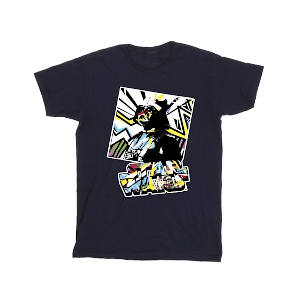 Star Wars Boys Vader Water Colour Pop Art T-shirt 5-6 år Marinblå Navy Blue 5-6 Years