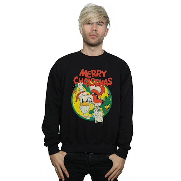 Disney Herr Donald Duck God Jul Sweatshirt L Svart Black L