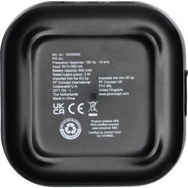 Stark 2.0 Återvunnen ABS-plast Bluetooth-högtalare En storlek Solid Solid Black One Size