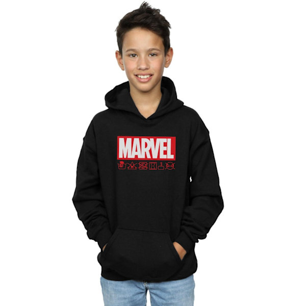 Marvel Boys Logo Wash Care Hoodie 5-6 år Svart Black 5-6 Years